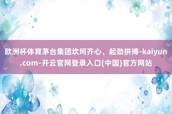 欧洲杯体育茅台集团坎坷齐心、起劲拼搏-kaiyun.com-开云官网登录入口(中国)官方网站