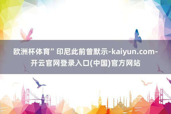 欧洲杯体育”　　印尼此前曾默示-kaiyun.com-开云官网登录入口(中国)官方网站