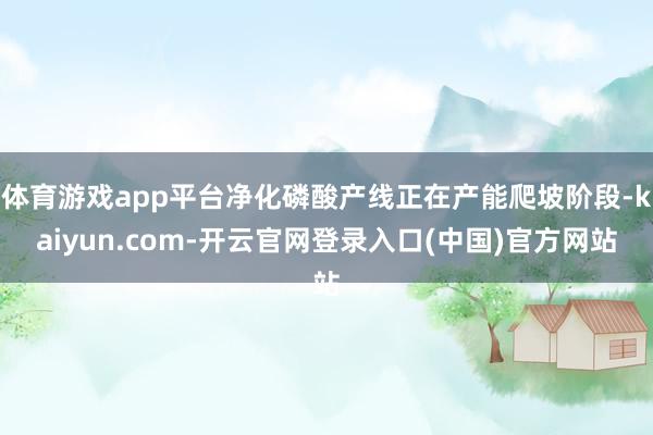 体育游戏app平台净化磷酸产线正在产能爬坡阶段-kaiyun.com-开云官网登录入口(中国)官方网站