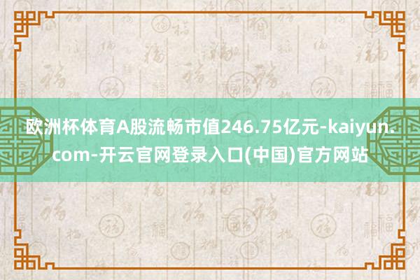 欧洲杯体育A股流畅市值246.75亿元-kaiyun.com-开云官网登录入口(中国)官方网站