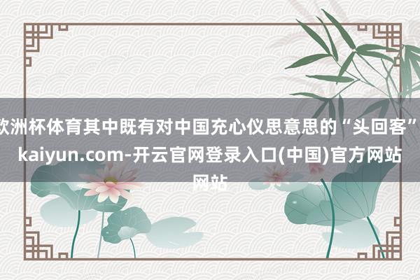 欧洲杯体育其中既有对中国充心仪思意思的“头回客”-kaiyun.com-开云官网登录入口(中国)官方网站