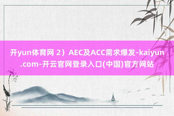 开yun体育网 2）AEC及ACC需求爆发-kaiyun.com-开云官网登录入口(中国)官方网站