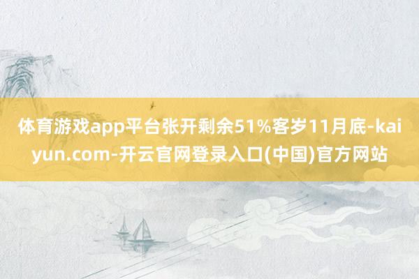 体育游戏app平台张开剩余51%客岁11月底-kaiyun.com-开云官网登录入口(中国)官方网站