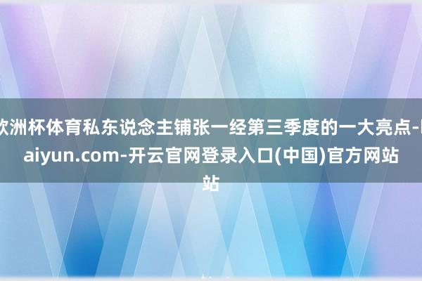 欧洲杯体育私东说念主铺张一经第三季度的一大亮点-kaiyun.com-开云官网登录入口(中国)官方网站