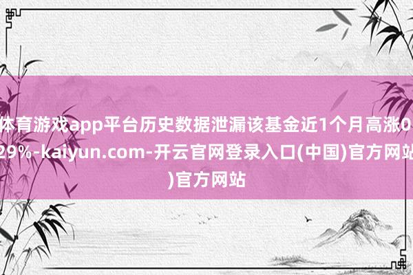 体育游戏app平台历史数据泄漏该基金近1个月高涨0.29%-kaiyun.com-开云官网登录入口(中国)官方网站